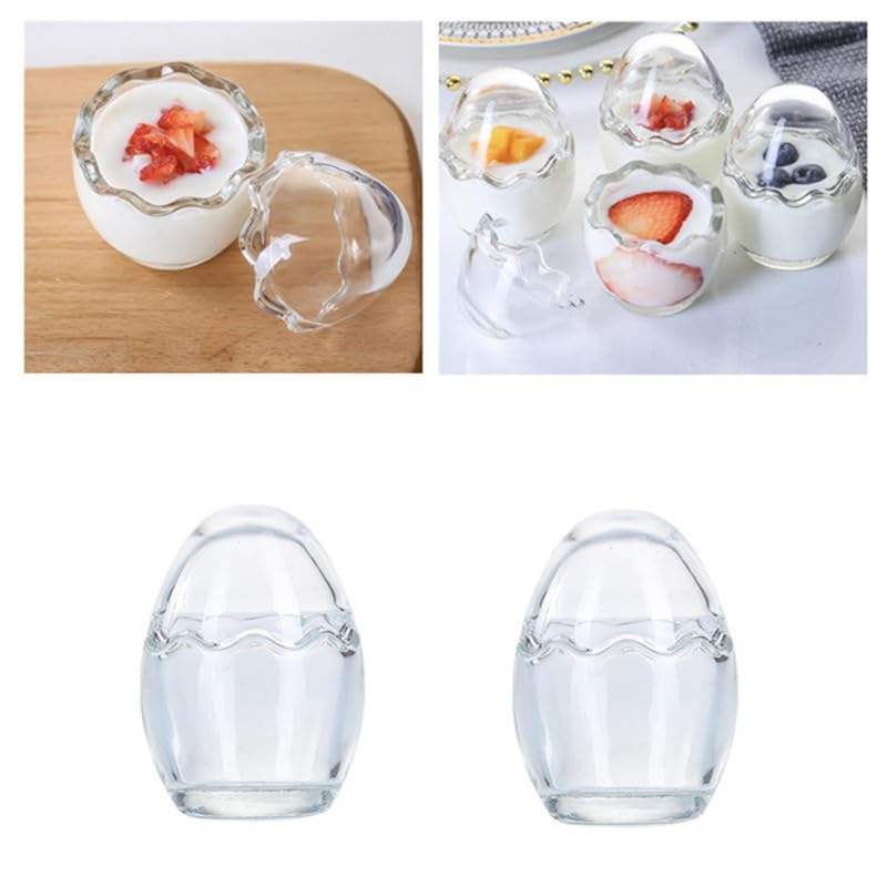 Amazon.co.jp: （6個）プリンカップ デザートカップ 耐熱ガラス 蓋付き